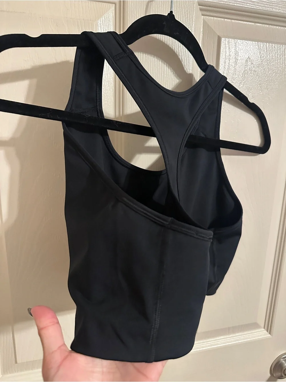 Nike Swoosh Dri-Fit Racerback Medium Support Sports Bra, Black, Sz XXL